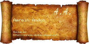 Amrein Andos névjegykártya
